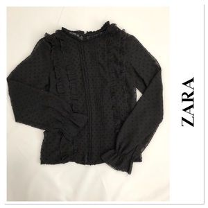 Zara Long Sleeve Blouse with Elastic buttons